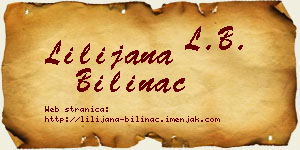 Lilijana Bilinac vizit kartica